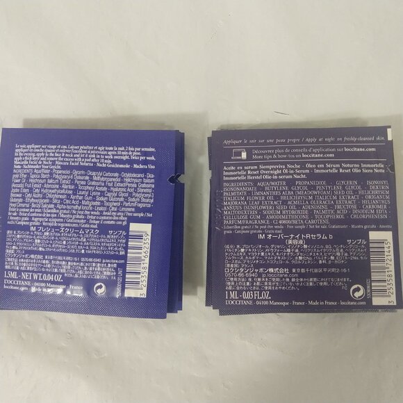 L'OCCITANE IMMORTELLE PRECIEUSE OVERNIGHT Mask & RESET SERUM X 10 SAMPLES - Picture 4 of 5